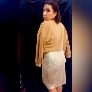 Sequin gold pencil skirt